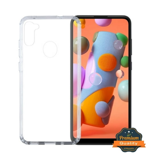 Samsung Galaxy A11 Phone Case Premium Shockproof Hybrid Hard Bumper Frame Gummy Rubber Silicone TPU Shock Absorption Slim Highly Transparent [Crystal Clear] Cover for Samsung Galaxy A11 [2020]