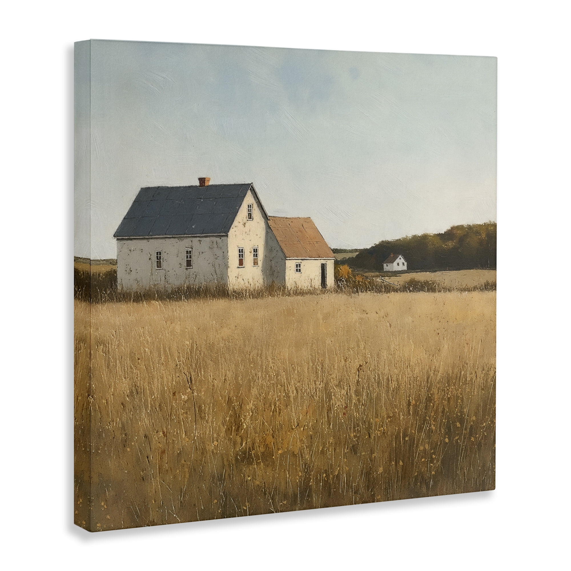 Stupell Industries Clear Sky over Barn Landscape & Nature Painting Wrapped Canvas Art Print Wall Art, 24 x 24