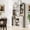 Grey, variant on Wine Bar Cabinet with Power Outlets, Barn Doors & Wine Rack, Sideboard Buffet Coffee Bar Cabinet with Glass Holder & Storage for Kitchen, Dining Room, Living Room,White
