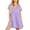 Purple, variant on Women Short Sleeve Loose Desses, Women Dress Short Sleeve V Neck Solid Color Casual Summer Knee Length Dress Breathable Lightweight Fabric
