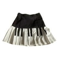 thumbnail image 4 of Yuanlong Womens Skirts Summer High Waist Black White Piano Print Pleated Short Skirt Daily Lady Casual Flared Mini Skirt, 4 of 4