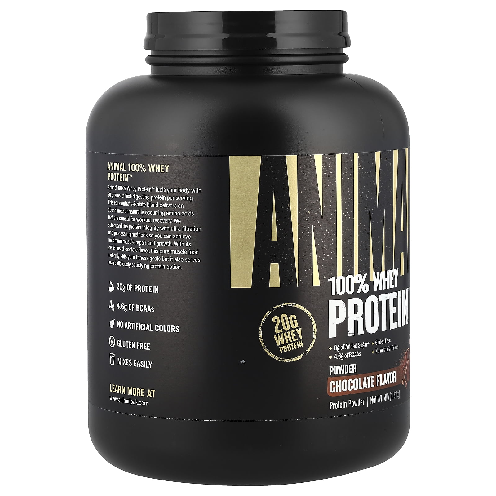 Animal 100% Whey Protein Powder, Chocolate Fudge, 4 lb (1.81 kg)