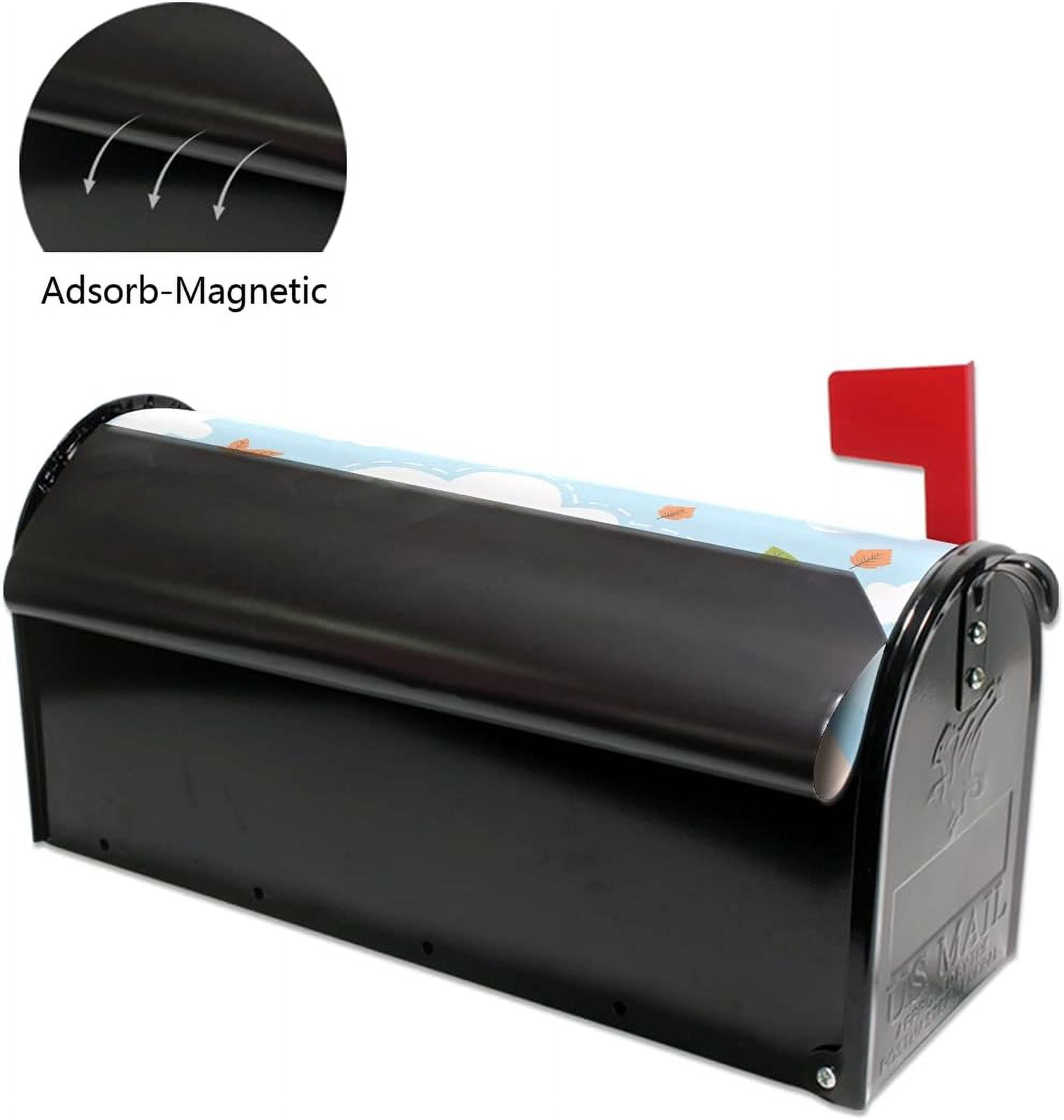 Bus Back to School Magnetic Mailbox Cover Mailbox Wrap Post Letter Box Cover Home Decorative for Standard Mailboxes