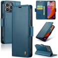 thumbnail image 1 of compatible iPhone 14 Plus Butterfly Buckle Litchi Texture RFID Anti-theft Leather Phone Case Cheap and fine, 1 of 4