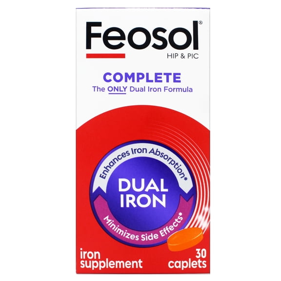 Feosol Complete Iron Supplement Caplets, for Energy and Immune System Support, 30 Count