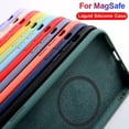 thumbnail image 2 of Funda de teléfono de silicona líquida magnética para iPhone 15 14 13 12 11 Pro Max Mini X XR XS 8 Plus SE para cubierta de carga inalámbrica Magsafe, 2 of 5