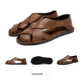 thumbnail image 4 of Willtoo Men Closed Toe Faux Leather Beach Sandals Woven Strap Non Slip Breathable Comfortable Casual Summer Outdoor Shoes for Beach Activities, 4 of 6
