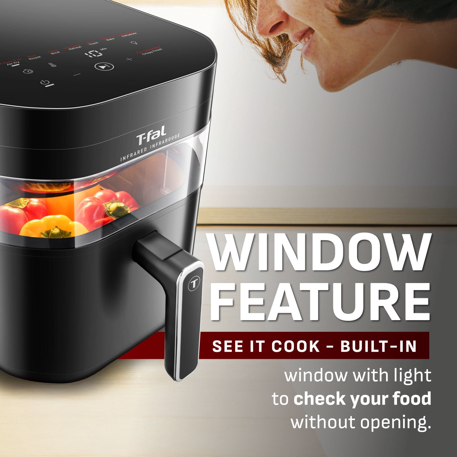 T-fal Infrared Air Fryer 2.0, 7L Dual Heating Air Fryer, 1800W, Black