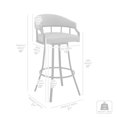 thumbnail image 2 of Armen Living Palmdale 26" Metal & Faux Leather Swivel Counter Stool in Brown, 2 of 12