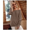 thumbnail image 1 of Pull-over à Manches Longues pour Femmes en Maille Bouffant Solide, 1 of 6