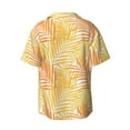 thumbnail image 6 of PAYOHTO Plant Leaves Golden Yellow Mens Hawaiian Casual Short-sleeved Shirt Tropical Summer Beach Button Down Shirts, 6 of 7