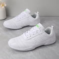 thumbnail image 7 of Girls Cheerleading Shoes Lightweight Non-Slip Athletic Sneakers for Youth, Breathable Training Dance Tumbling Shoes for Cheer Practice and Competition, White Red Blue, 7 of 7