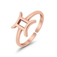 thumbnail image 3 of 7mm - Gemini Zodiac Sign Toe Band Ring 925 Sterling Silver Thin Adjustable Stylish Rings for Women, 3 of 5