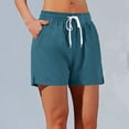 thumbnail image 6 of Gswybco Summer Gym Shorts for Women with Drawstring Casual Elastic Waist Workout Shorts Solid Color Sporty Running Shorts with Pockets, 6 of 7