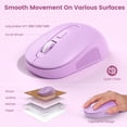 thumbnail image 3 of Wireless Keyboard and Mouse Combo, Retro Round Keycaps, Full Size with Detachable Wrist Rest, 2.4G for PC Mac Windows, Purple, 3 of 8