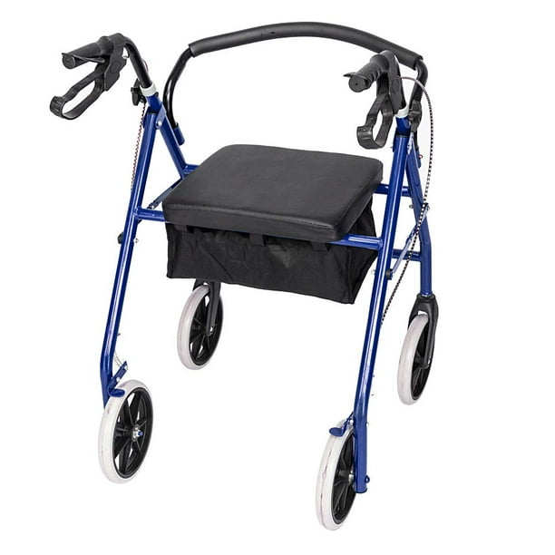 Walker Accessories for Seniors, Rollator Walker with Seat and Wheels, Steel Foldable Walkers