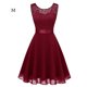 thumbnail image 4 of Guardurnaity Vestido de mujer Color sólido Encaje Empalme Fiesta Citas Retro Swing Vestidos Mezcla de algodón Moda Ropa casual M Blanco Vestidos METRO Rot, 4 of 6