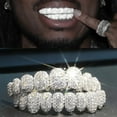 thumbnail image 4 of MesaSe 2pcs/Set Hip Hop Zirconia Braces Punk Teeth Cap Cosplay Rapper Jewelry  20pcs Up and Down Set  Premium  Sparkle  for Rapper  Cosplayer  to Transform Your Smile Instantly  with Best, 4 of 7