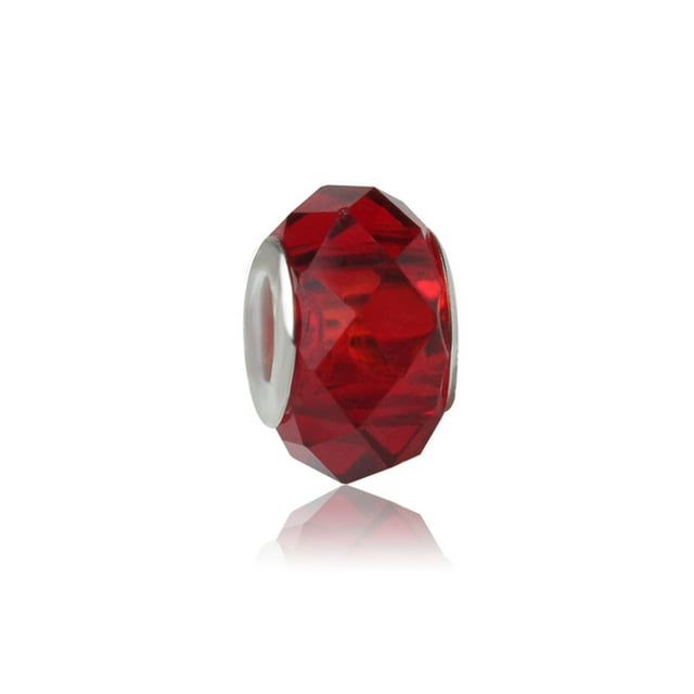 20Pcs 10x19.5mm Handmaking Large Hole Glass Beads Mix Color Charm for Jewelry Making - Red