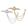 thumbnail image 1 of 2 Uds Diamante Cristal Ala Cadena Borla Broche Solapa Pin Accesorios para Hombres, 1 of 9