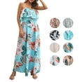 thumbnail image 2 of Women's Boho Floral Print Off Shoulder Long A Line Dress, 2 of 15