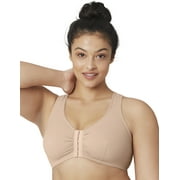 Full Figure Plus Size Front-Close Cotton T-Back Comfort Bra Wirefree #1908