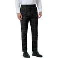 thumbnail image 5 of Lars Amadeus Men's Plaid Dress Pants Slim Fit Flat Front Business Check Trousers, 5 of 6
