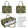 thumbnail image 2 of Large Capacity Tote Bag,Yellow Lemon Fruit Flowers Black Pattern Handbag Fashion Luxury Tote Bag,15.7"x13"x 5.1" Inches,Laptop Compatible, 2 of 6