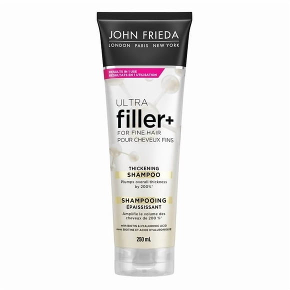 John Frieda Ultra Filler+ Thickening Shampoo for Fine & Thin hair, Infused with biotin and hyaluronic acid for thicker, fuller, and stronger hair