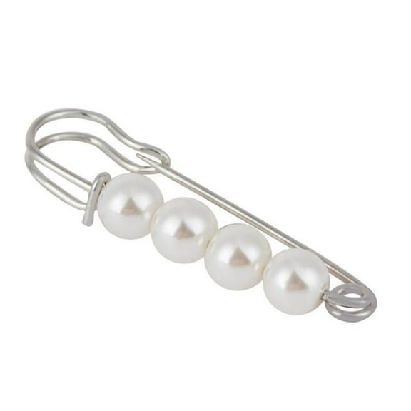 Elegant Faux Pearl Safety Pin Brooch Pin Clip For Ladies Scarf Coat Gown