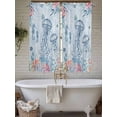 thumbnail image 4 of Blue Jellyfish Coastal Bathroom Window Curtain, Beach Nautical Ocean Coral Seahorse Light Filtering Coffee Kitchen Curtains, Bedroom Living Room Curtains 2 Panel 84"x63", 4 of 6