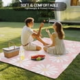 thumbnail image 4 of Pink Daisy Outdoor Rug for Patio/Deck/Porch, Non-Slip Large Area Rug 3 x 5 Ft, Spring Floral Elegant Pastoral Botanical Indoor Outdoor Rugs Washable Area Rugs, Reversible Camping Rug Carpet Runner, 4 of 8