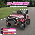 thumbnail image 5 of Vibespark 24V Ride on Toys with 2*200W Moter, Electric Battery Powered Truck Car for Kid w/ Parent Remote Control, Bluetooth Music, 4 Wheels Spring Suspension, LED Lights, Pink, 5 of 12