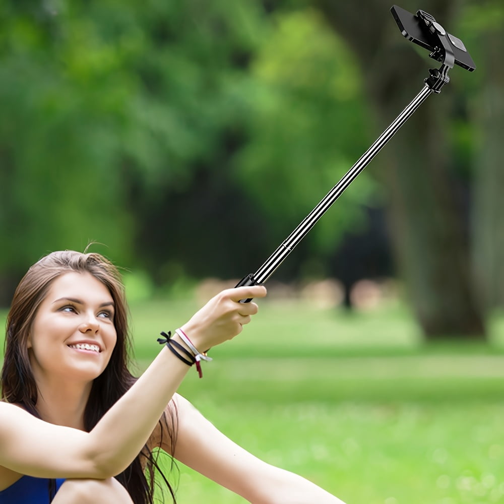 Selfie Stick, 40" Extendable Selfie Stick Tripod with Detachable Bluetooth Shutter Remote, Tripod for iphone and Android Phone Tripod, Black