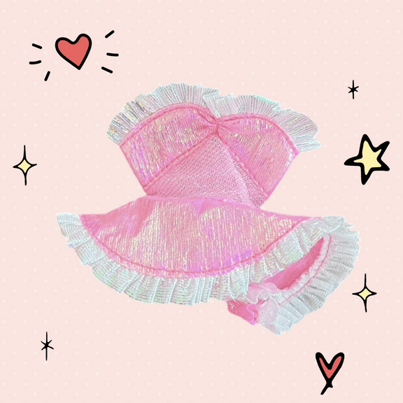 Foam n Color, Pink Iridescent Dress VTG Doll Clothes, #14457 1995 LOL OMG Clone Bratz