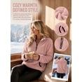 thumbnail image 5 of Cuteduck Women’s Fuzzy Quarter Zip Sherpa Sweatshirt Half Pullover Fleece Top S-2XL, 5 of 9