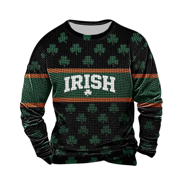 Tops para las Mujeres de Moda Otoño Día de San Patricio Impresión Gráfica Suelta Cuello Redondo Manga Larga Suéter, Tops de Trabajo Casual para las Mujeres Oficina