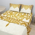 thumbnail image 2 of Ambesonne Victorian Fitted & Top Sheet Set with Shams, Medieval Baroque Art, Pale Brown Cream, 2 of 8