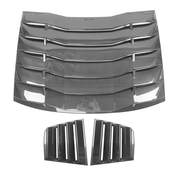 Ikon Motorsports Compatible with 11-23 Dodge Charger Side Window Scoop Louver & Rear Cover Polypropylene CFL