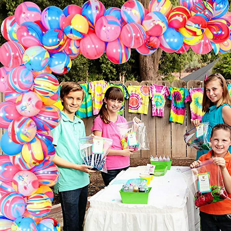 Tie Dye Party Decorations for Girls Birthday - Balloon Garland for Hippie Party  Decorations 60s 70s Party Decorations and Supplies, Art Paint Rainbow Theme  Party 