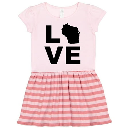 

Inktastic Love Wisconsin Gift Toddler Girl Dress