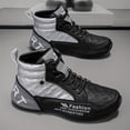 thumbnail image 3 of Men's High-Top Sneakers - Lace-Up Sneakers with Arch Support and EVA Cushioning - Breathable Fitness, Basketball, Running Shoes - All-Season Anti-Slip Sole - Lace-Up Closure with White Laces, 3 of 9