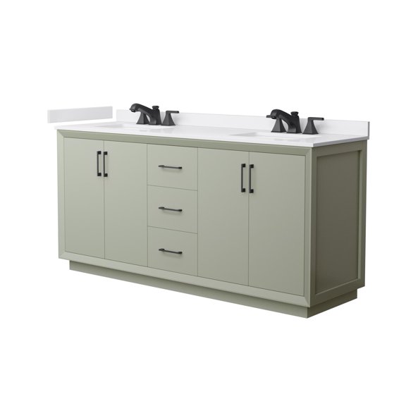 Wyndham Collection WCF414172DLBWCUS3MXX Strada 72" Free Standing Double Basin Vanity Set -