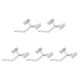 thumbnail image 1 of Unique Bargains 10Set Ribbon Crimp Clamp Ends Lobster Claw Clasps & Chain 16mm Silver Tone for DIY, 1 of 7
