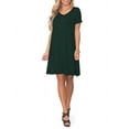 thumbnail image 4 of ANYJOIN Women's Summer Casual Dresses V Neck Short Sleeve Swing Dress with Pockets, 4 of 5