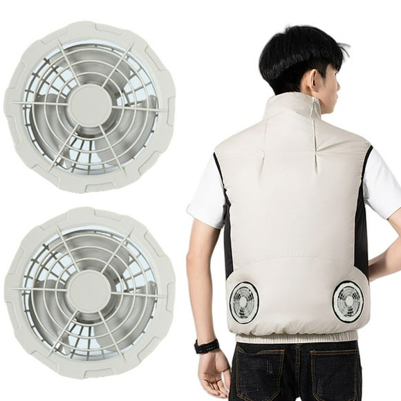 Ropa Con Aire Acondicionado Ventilador Refrigeración Portátil Al Libre para (2 Ventiladores) Gray