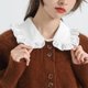 thumbnail image 3 of Mantón falso para mujer, medias camisas a la moda, chal falso con solapa, chal decorativo desmontable para blusa, suéter, recuerdo , regalo Zulema Cuello falso de las mujeres, 3 of 8