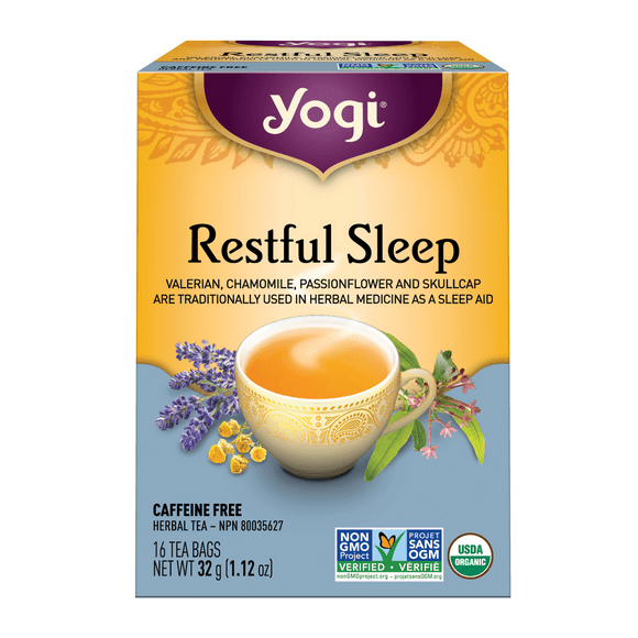 Yogi Teas - Restful Sleep Herbal Tea, Caffeine-Free Herbal Tea Bags - 16 Count