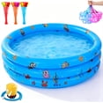 thumbnail image 1 of Alberca Inflable, Mini Piscina Redonda con Bomba de Pie y Globos de Agua, para Piscina Hinchable Familiar En El Patio Trasero, 1 of 4