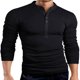 thumbnail image 1 of pstuiky camisas de manga larga para hombre, Camiseta de manga larga con cuello alto falso de color liso para hombre, con múltiples botones y preimpregnación tops de invierno para hombre xl, 1 of 5